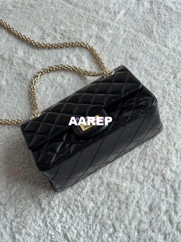 Replica Chanel Reissue 2.55 Small Flap Bag in Aged Calfskin in Black 7