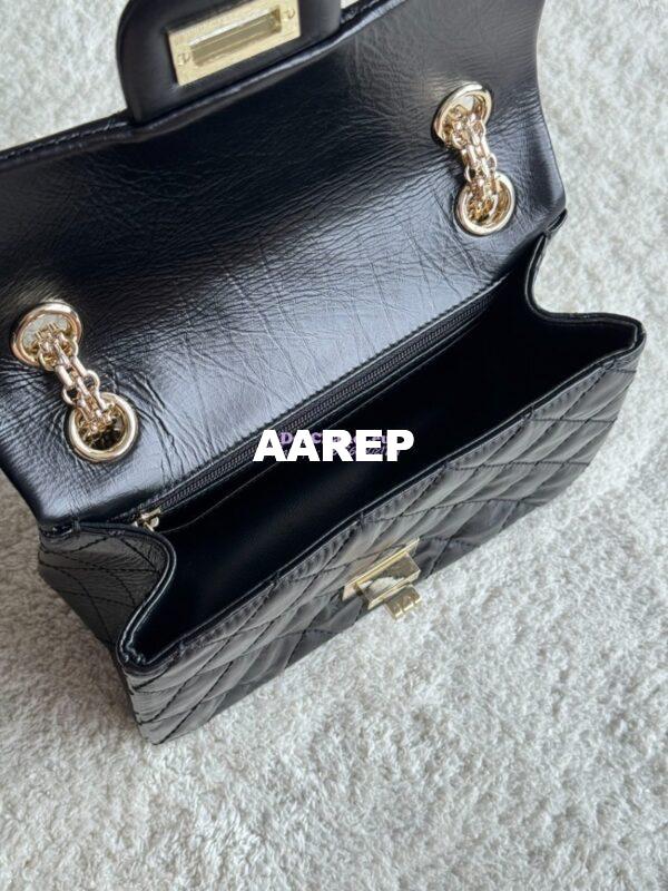 Replica Chanel Reissue 2.55 Small Flap Bag in Aged Calfskin in Black 8