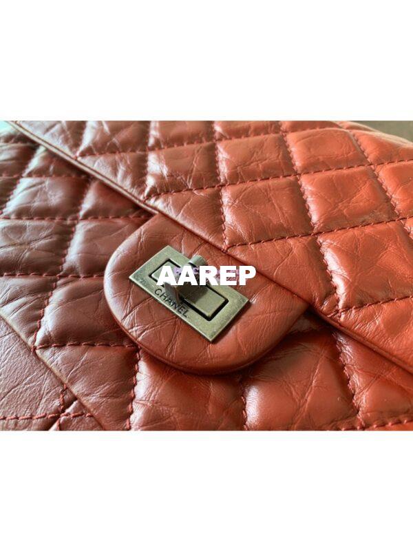 Replica Chanel Reissue 2.55 Classic Flap Bag in Aged Calfskin Claret Red 2