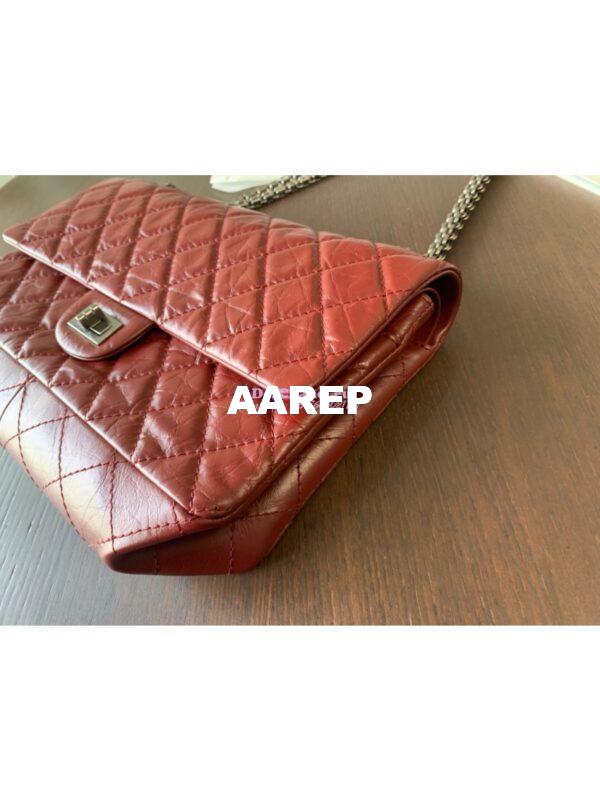 Replica Chanel Reissue 2.55 Classic Flap Bag in Aged Calfskin Claret Red 3