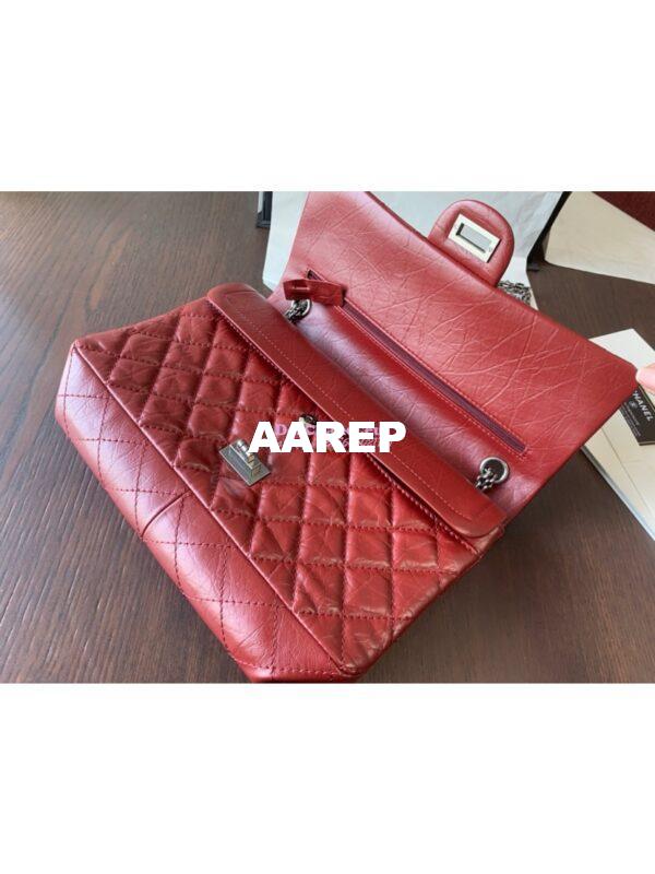 Replica Chanel Reissue 2.55 Classic Flap Bag in Aged Calfskin Claret Red 4