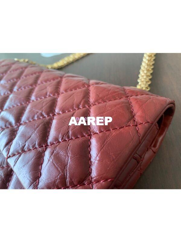Replica Chanel Reissue 2.55 Classic Flap Bag in Aged Calfskin Claret Red 8