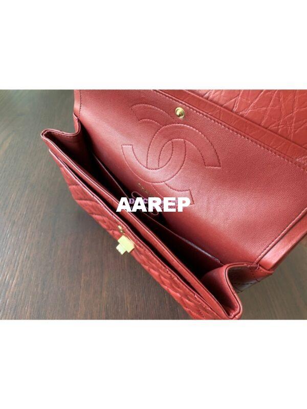 Replica Chanel Reissue 2.55 Classic Flap Bag in Aged Calfskin Claret Red 13