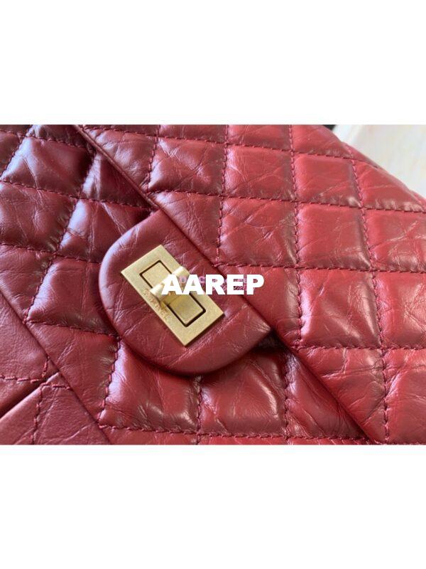 Replica Chanel Reissue 2.55 Classic Flap Bag in Aged Calfskin Claret Red 14