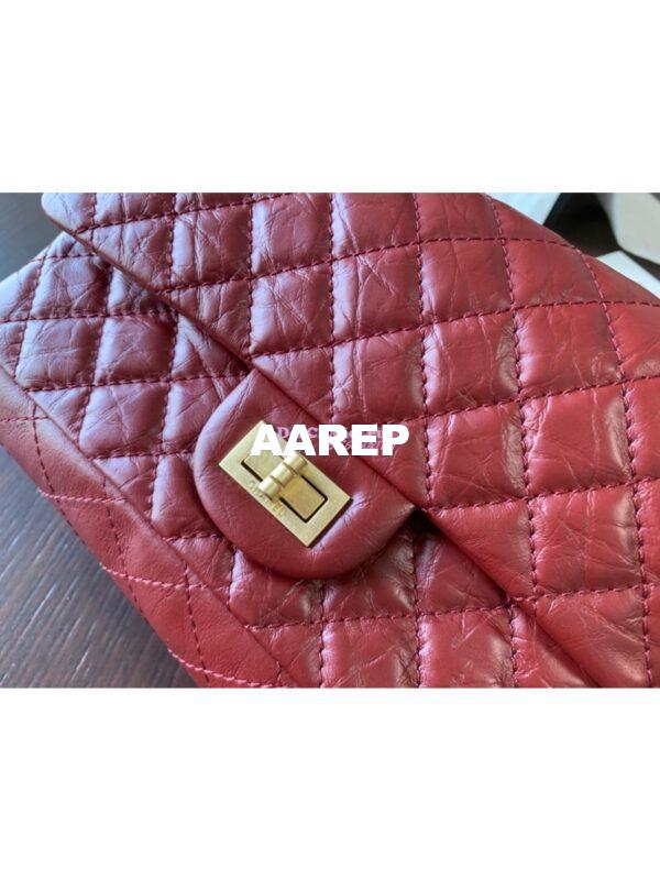 Replica Chanel Reissue 2.55 Classic Flap Bag in Aged Calfskin Claret Red 16