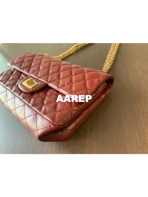 Replica Chanel Reissue 2.55 Classic Flap Bag in Aged Calfskin Claret Red 17