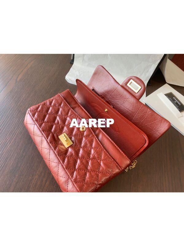 Replica Chanel Reissue 2.55 Classic Flap Bag in Aged Calfskin Claret Red 19