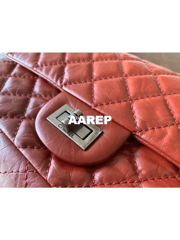 Replica Chanel Reissue 2.55 Classic Flap Bag in Aged Calfskin Claret Red 22