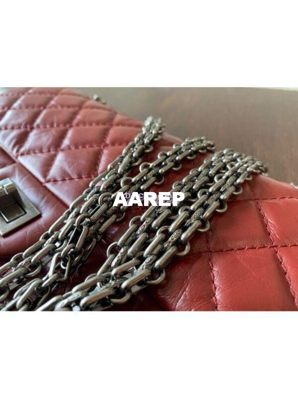 Replica Chanel Reissue 2.55 Classic Flap Bag in Aged Calfskin Claret Red 23