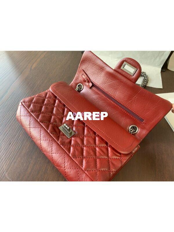 Replica Chanel Reissue 2.55 Classic Flap Bag in Aged Calfskin Claret Red 26