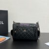 Replica Chanel 24P Medium Camera Case Shiny Crumpled Lambskin AS5156 Dark Brown