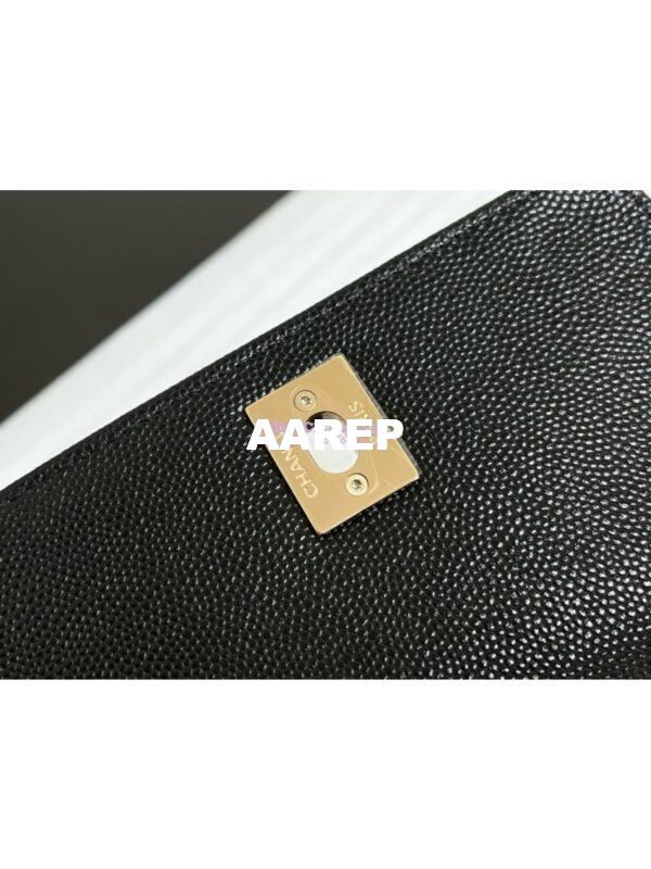Replica Chanel Mini Coco Handle Bag in Caviar with Edge Stitching AS2215 in Light Gold Hardware Black and calf 8