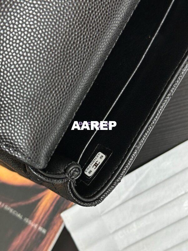 Replica Chanel Mini Coco Handle Bag in Caviar with Edge Stitching AS2215 in Light Gold Hardware Black and calf 9
