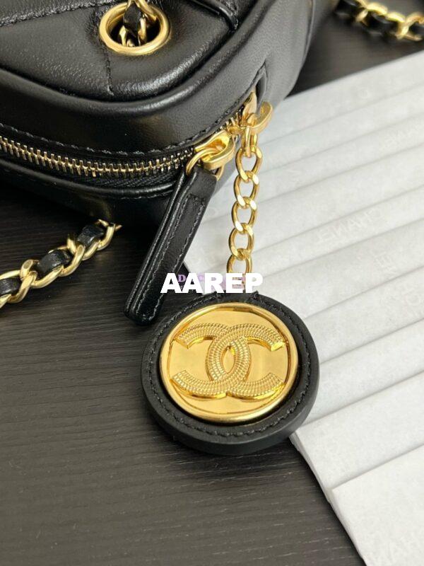 Replica Chanel 24K Mini Camera Case in Shiny Lambskin AS5190 Black 3
