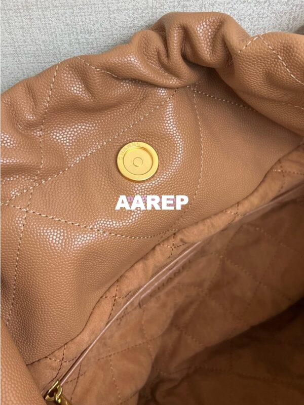 Replica Chanel 22 Handbag Shiny Grained Calfskin and Enamel Metal AS3260 AS3261 Camel 9
