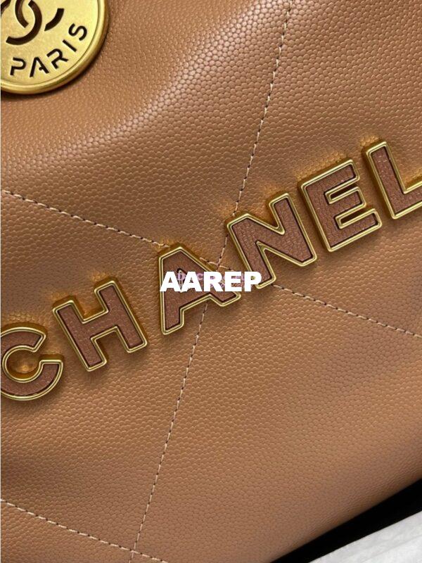 Replica Chanel 22 Handbag Shiny Grained Calfskin and Enamel Metal AS3260 AS3261 Camel 16