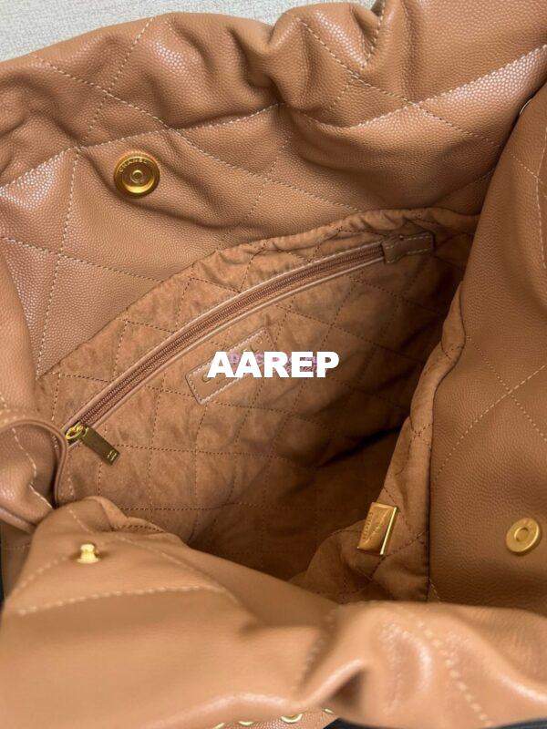 Replica Chanel 22 Handbag Shiny Grained Calfskin and Enamel Metal AS3260 AS3261 Camel 17