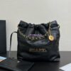 Replica Chanel 22 Handbag Shiny Grained Calfskin and Enamel Metal AS3260 AS3261 Camel