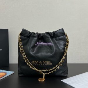 Replica Chanel 22 Handbag Shiny Grained Calfskin and Enamel Metal AS3260 AS3261 Black 2