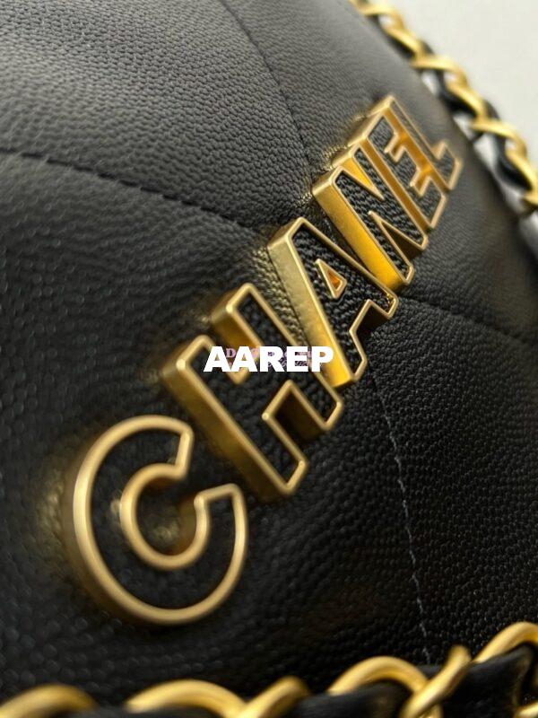 Replica Chanel 22 Handbag Shiny Grained Calfskin and Enamel Metal AS3260 AS3261 Black 5