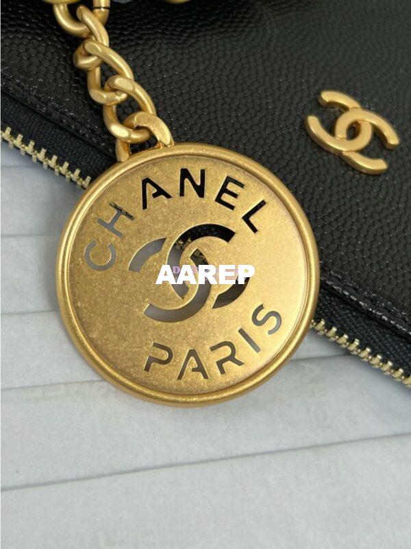 Replica Chanel 22 Handbag Shiny Grained Calfskin and Enamel Metal AS3260 AS3261 Black 6