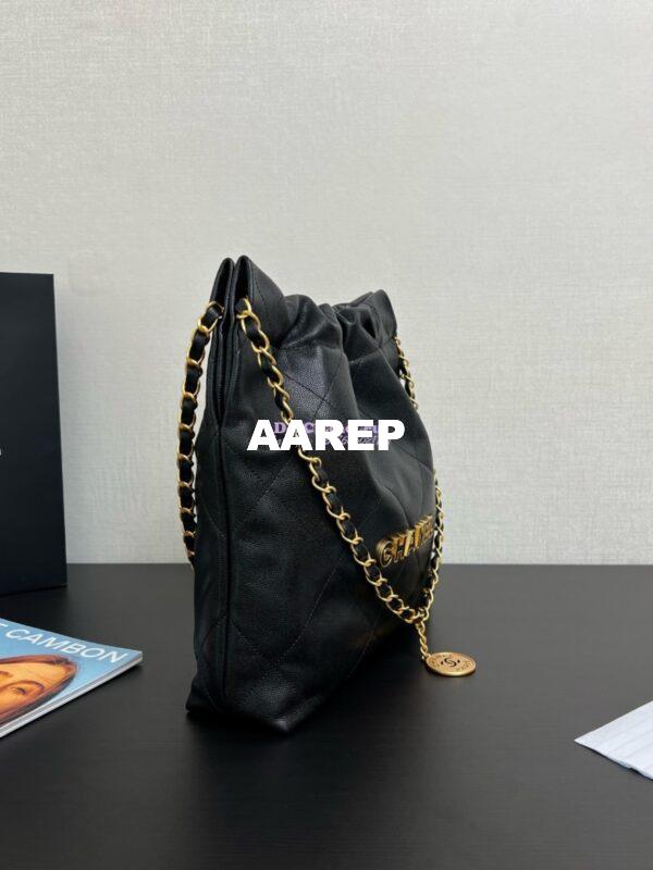 Replica Chanel 22 Handbag Shiny Grained Calfskin and Enamel Metal AS3260 AS3261 Black 7