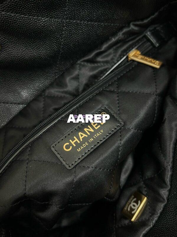 Replica Chanel 22 Handbag Shiny Grained Calfskin and Enamel Metal AS3260 AS3261 Black 8