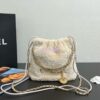 Replica Chanel 22 Handbag Shiny Grained Calfskin and Enamel Metal AS3260 AS3261 Black