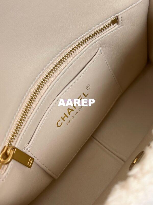 Replica Chanel Shearling Lambskin Small Flap Bag AS5193 Ecru 3
