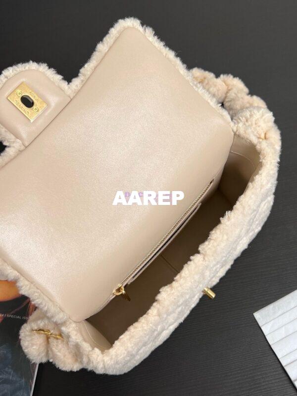 Replica Chanel Shearling Lambskin Small Flap Bag AS5193 Ecru 7