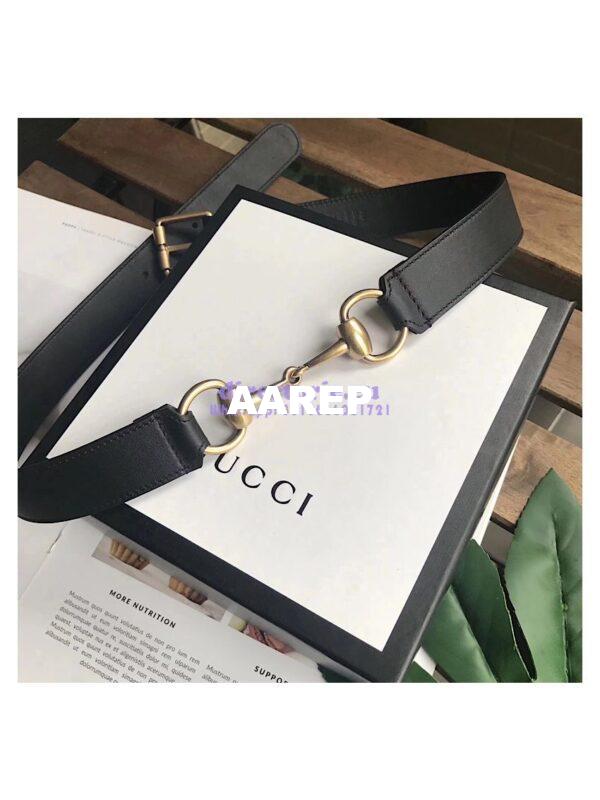 Replica Gucci Leather belt with Horsebit 488939 2