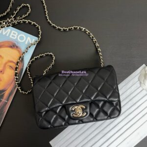 Replica Chanel NEW FW24 Mini Flap Bag in Lambskin AS5219 Black