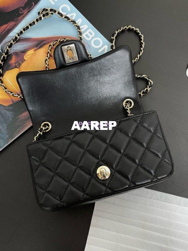 Replica Chanel NEW FW24 Mini Flap Bag in Lambskin AS5219 Black 7