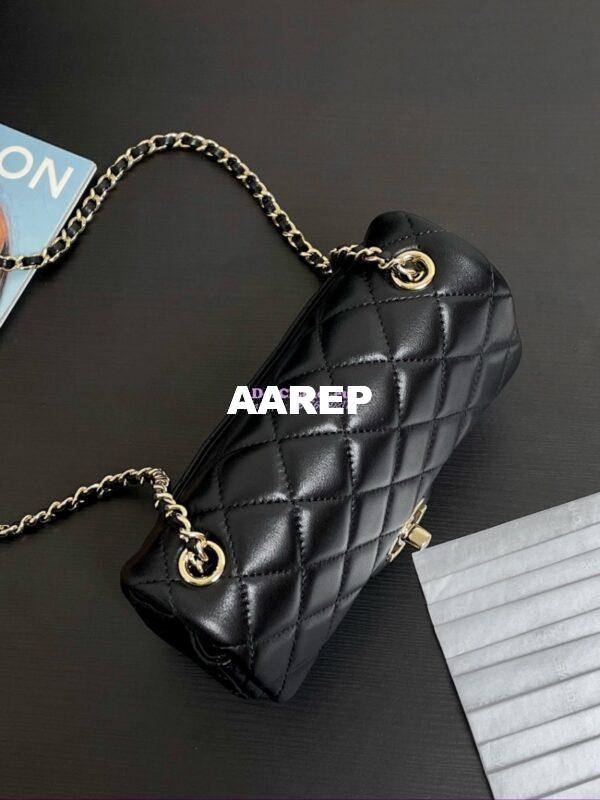 Replica Chanel NEW FW24 Mini Flap Bag in Lambskin AS5219 Black 8