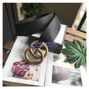 Replica Gucci Wide leather belt with Double G 453265 2