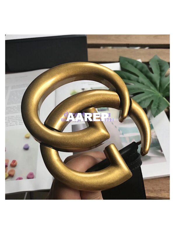 Replica Gucci Wide leather belt with Double G 453265 5