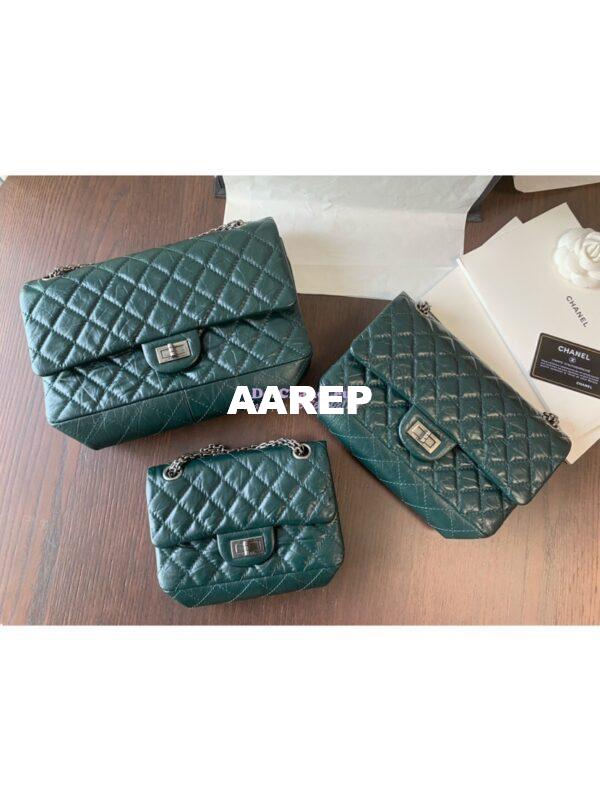 Replica Chanel Reissue 2.55 Classic Flap Bag in Aged Calfskin Green 3