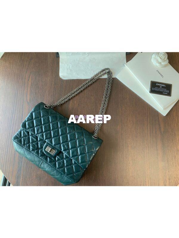 Replica Chanel Reissue 2.55 Classic Flap Bag in Aged Calfskin Green 4