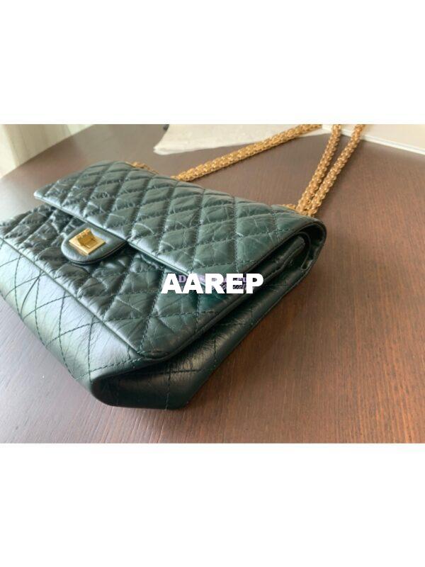 Replica Chanel Reissue 2.55 Classic Flap Bag in Aged Calfskin Green 12