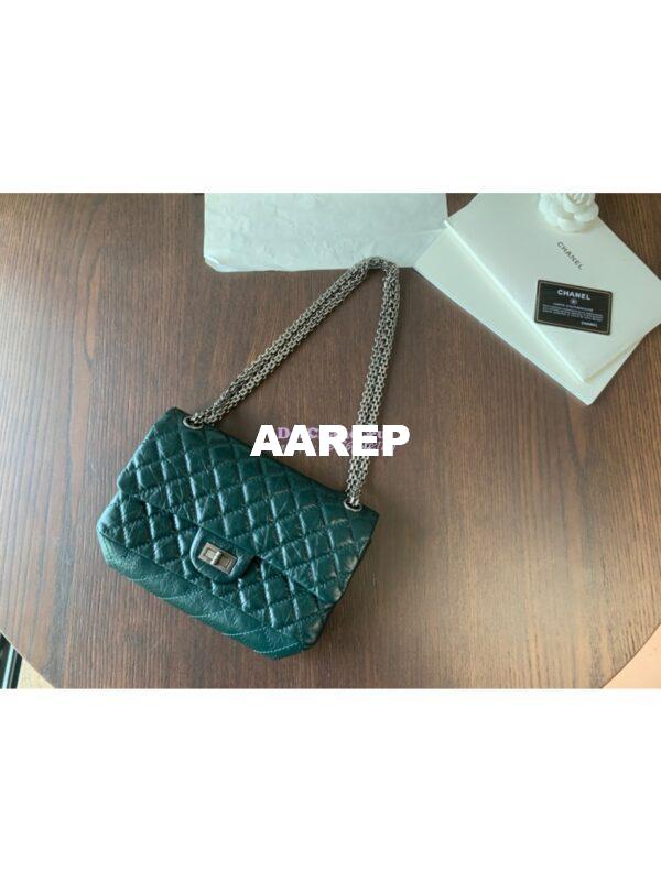 Replica Chanel Reissue 2.55 Classic Flap Bag in Aged Calfskin Green 16