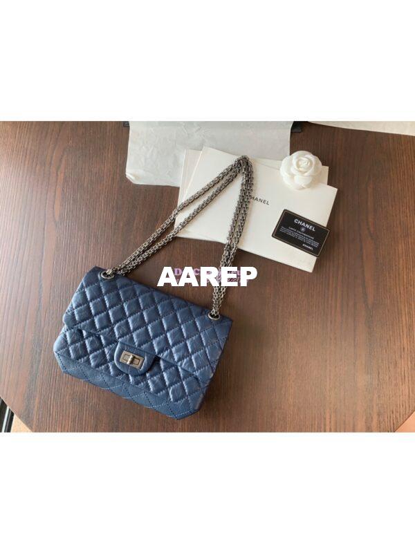 Replica Chanel Reissue 2.55 Classic Flap Bag in Aged Calfskin Blue 3