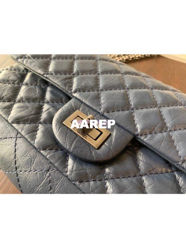 Replica Chanel Reissue 2.55 Classic Flap Bag in Aged Calfskin Blue 4
