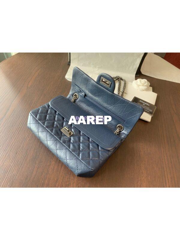 Replica Chanel Reissue 2.55 Classic Flap Bag in Aged Calfskin Blue 6