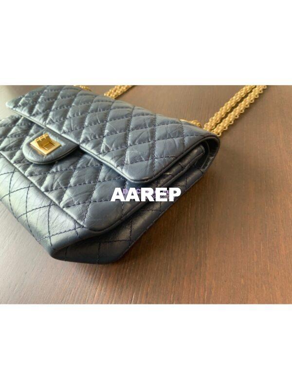 Replica Chanel Reissue 2.55 Classic Flap Bag in Aged Calfskin Blue 12