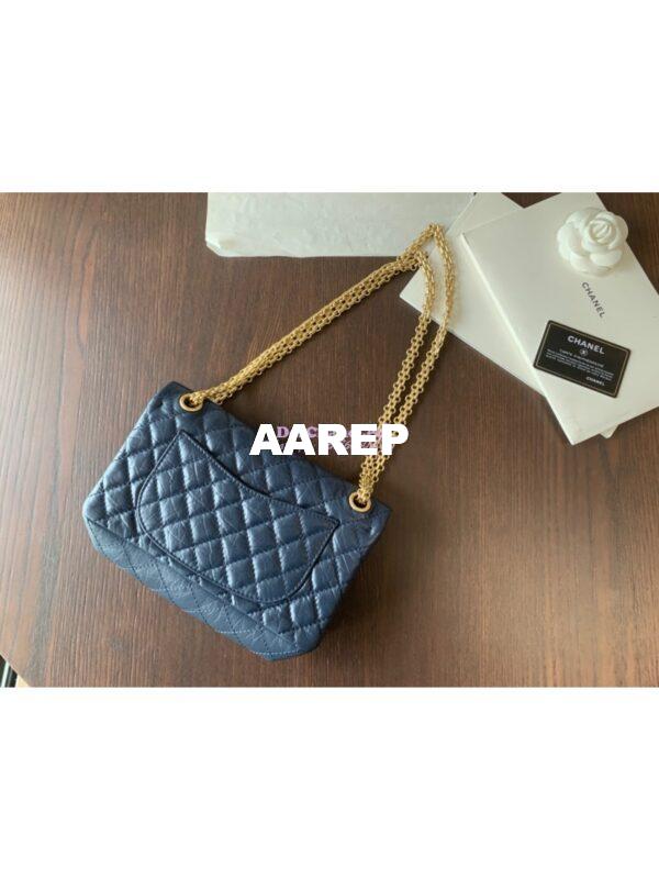 Replica Chanel Reissue 2.55 Classic Flap Bag in Aged Calfskin Blue 13