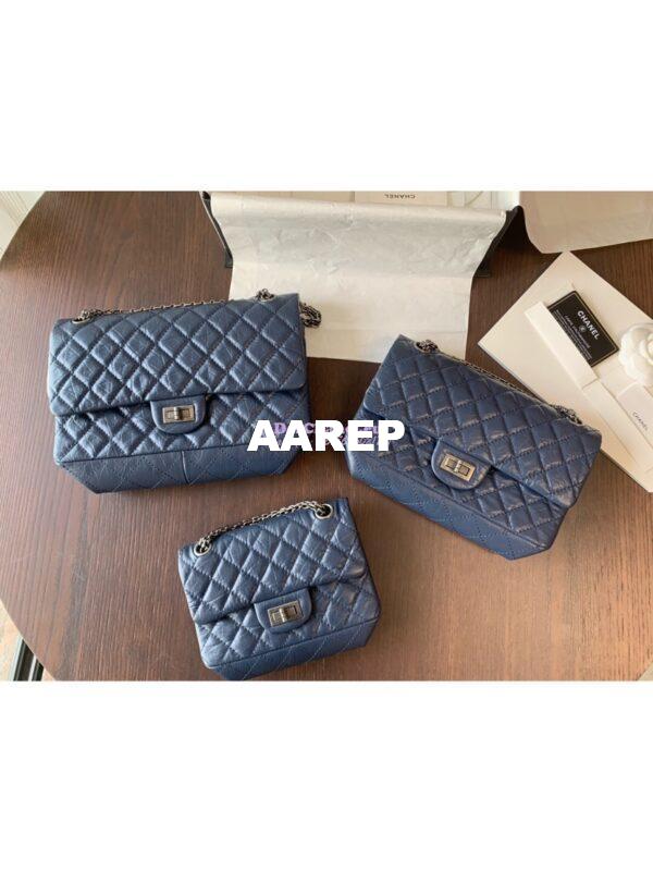 Replica Chanel Reissue 2.55 Classic Flap Bag in Aged Calfskin Blue 17