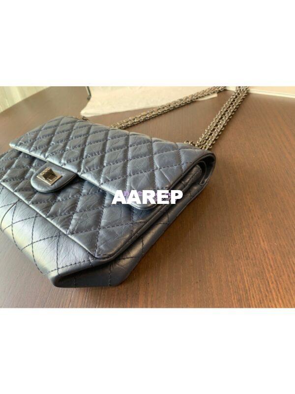 Replica Chanel Reissue 2.55 Classic Flap Bag in Aged Calfskin Blue 20