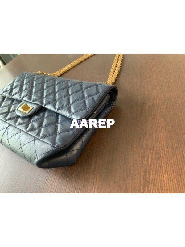 Replica Chanel Reissue 2.55 Classic Flap Bag in Aged Calfskin Blue 27