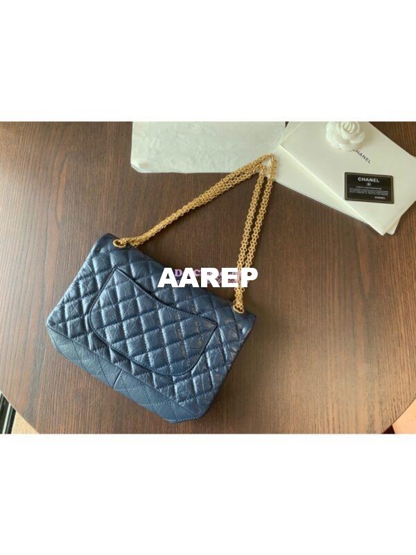 Replica Chanel Reissue 2.55 Classic Flap Bag in Aged Calfskin Blue 29