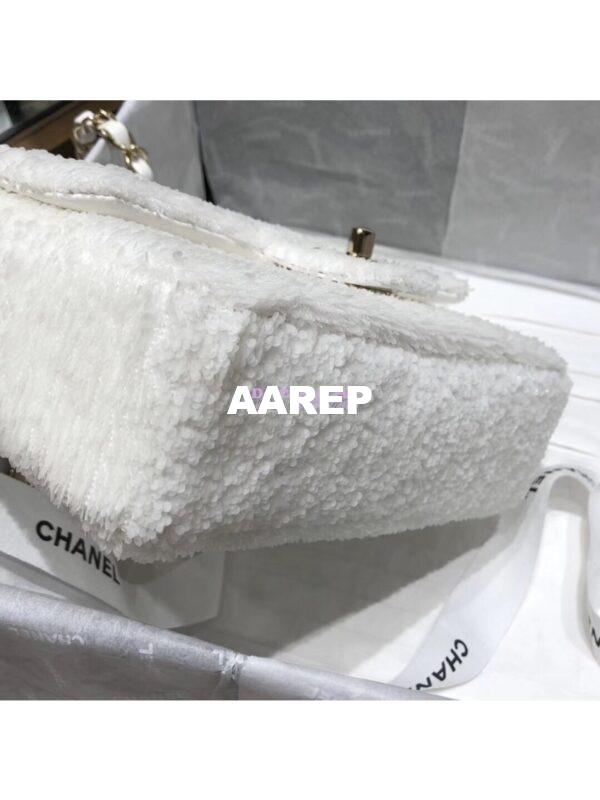 Replica Chanel Sequins White Flap Bag AS1126 11
